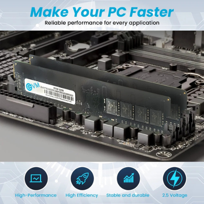 32GB DDR4 Desktop RAM 3200MHz EVM – High-Speed Memory for Gaming, Office & Creative Work | Low Power | 10 Years Warranty (EVMT32G2666U88P)