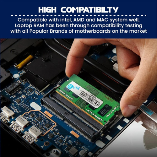 4GB DDR4 Laptop RAM 3200MHz EVM – High-Speed Memory for Smooth Performance | Perfect for Gaming, Office & Everyday Use | 10 Years Warranty (EVMT4G3200S84P)
