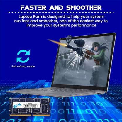 16GB DDR4 Laptop RAM 3200MHz EVM – High-Speed Memory for Gaming, Office & Productivity | Energy Efficient | 10 Years Warranty (EVMT16G3200S88P)