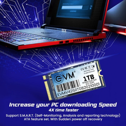 1TB M.2 2242 PCIe Gen 3×4 NVMe 2242 SSD EVM (1-Cut) – 2100MB/s Read | 1900MB/s Write | 3D TLC NAND | Ultra-Compact High-Speed Drive