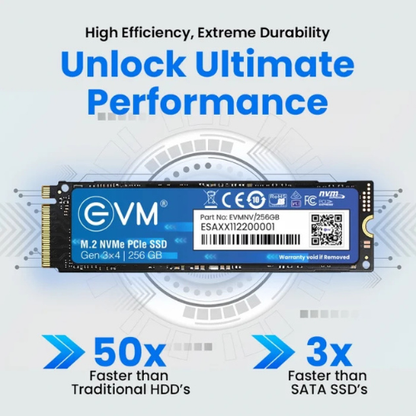 256GB M.2 2280 NVMe PCIe Gen 3×4 EVM SSD (1-Cut) | Up to 2000MB/s Read & 1500MB/s Write | 3D TLC NAND | Ultra-Compact High-Speed Storage