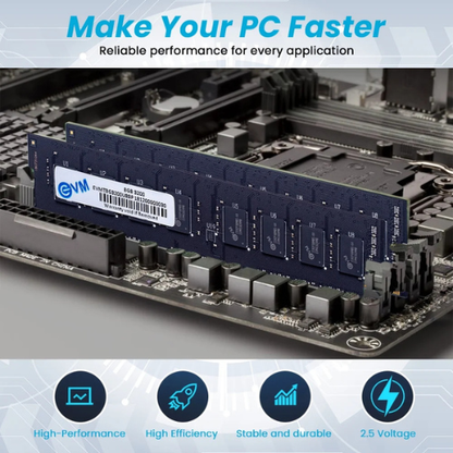 8GB DDR4 Desktop RAM 3200MHz EVM  – High-Speed Memory for Gaming, Office & Everyday Computing | Reliable Performance | 10 Years Warranty (EVMT8G3200U88P)