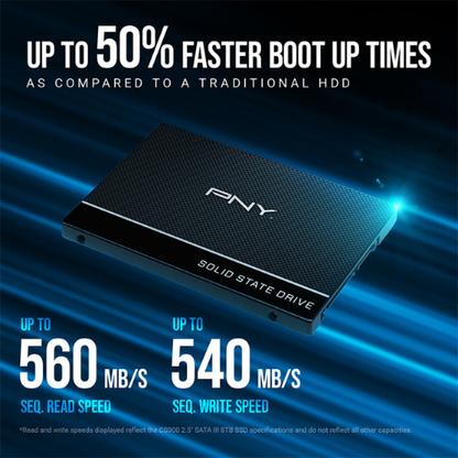 500GB PNY CS900 SATA 2.5-inch SSD | Up to 550MB/s Read | Internal Solid State Drive