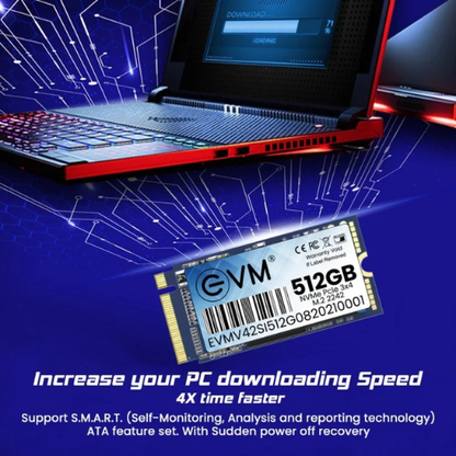 512GB M.2 2242 PCIe Gen 3×4 NVMe SSD EVM (1-Cut) – 2000MB/s Read | 1600MB/s Write | 3D TLC NAND | Ultra-Compact High-Speed Drive