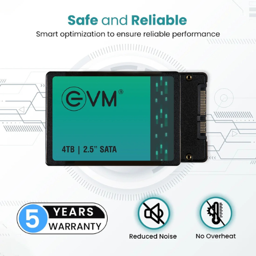 4TB 2.5" SATA III Internal Solid State Drive (SSD) EVM – 550MB/s Read | 500MB/s Write | 3D NAND | Ultra-Large High-Speed Storage