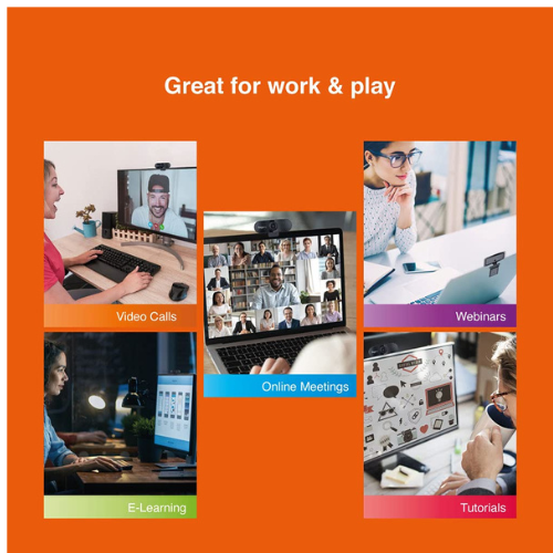 FINGERS 720 Hi-Res HD Webcam with 720p Wide Angle Lens & Built-in Microphone for PC, Desktop & Laptop – HD Video Calling & Recording (1280 × 720 Pixels)