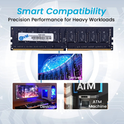 16GB DDR4 Desktop RAM 3200MHz EVM  – High-Speed Memory for Gaming, Office & Professional Workloads | Stable & Efficient | 10 Years Warranty (EVMT16G3200U88P)