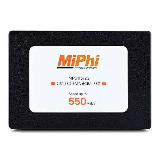 MiPhi MP100 512GB SATA SSD 2.5 Inch – High-Speed 3D TLC Internal Solid State Drive