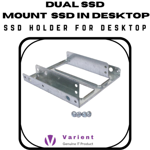 SSD Mounting Bracket for Desktop | 2.5" SSD / HDD to 3.5" | Silver Metal Stand