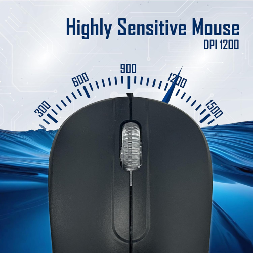 Geonix Cocoa C2 Wired Keyboard and Mouse Combo with 105 Keys | 9 Multimedia Keys | 1200 DPI Optical Mouse | 1 Year Warranty - Black