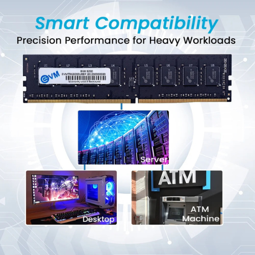 8GB DDR4 Desktop RAM 3200MHz EVM  – High-Speed Memory for Gaming, Office & Everyday Computing | Reliable Performance | 10 Years Warranty (EVMT8G3200U88P)