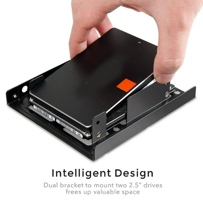 SSD Mounting Bracket for Desktop | 2.5" SSD / HDD to 3.5" | Black Metal Stand