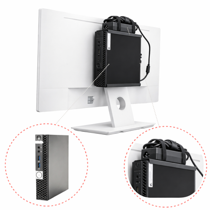 Universal VESA Mount Bracket with Adapter Holding Cable Tie – Monitor Back | Under Desk & Wall Mount – Compatible with HP | Dell | Lenovo Mini PCs