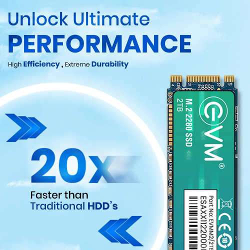 2TB M.2 2280 SATA III Internal Solid State Drive (SSD) EVM (2-Cut) – 550MB/s Read | 500MB/s Write | 3D NAND | Ultra-Large High-Speed Storage