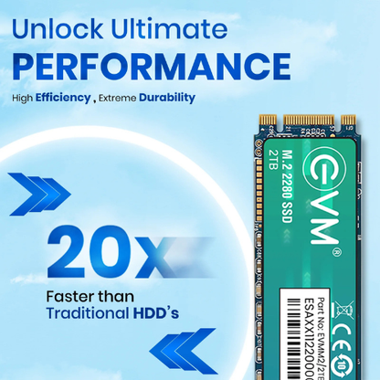 2TB M.2 2280 SATA III Internal Solid State Drive (SSD) EVM (2-Cut) – 550MB/s Read | 500MB/s Write | 3D NAND | Ultra-Large High-Speed Storage