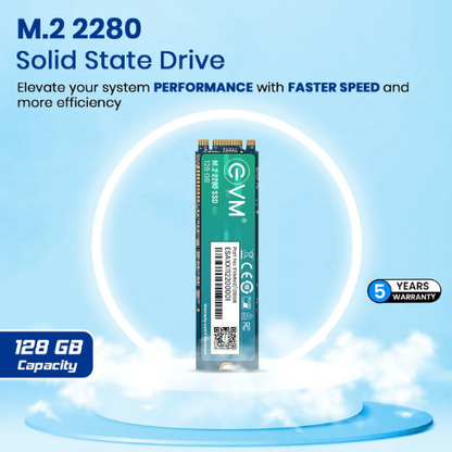 128GB M.2 2280 SATA III Internal Solid State Drive (SSD) EVM (2-Cut) – 550MB/s Read | 500MB/s Write | 3D NAND | Compact High-Speed Storage