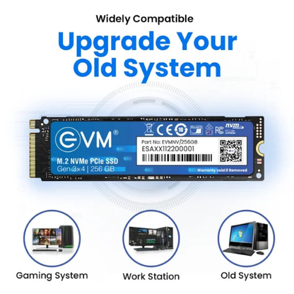 256GB M.2 2280 NVMe PCIe Gen 3×4 EVM SSD (1-Cut) | Up to 2000MB/s Read & 1500MB/s Write | 3D TLC NAND | Ultra-Compact High-Speed Storage