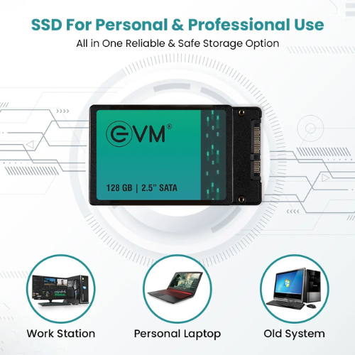 EVM 128GB 2.5" SATA III Internal Solid State Drive (SSD) – 550MB/s Read | 500MB/s Write | 3D NAND | High-Speed Reliable Storage
