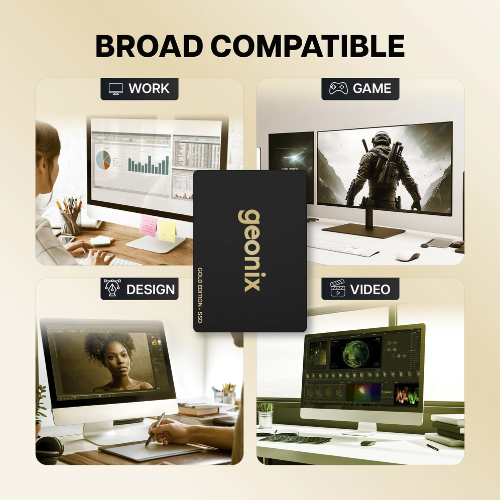 256GB GEONIX SATA 2.5-inch Internal SSD | 6Gb/s | Up to 570MB/s Read & 500MB/s Write | Quad Channel | 5 Years Warranty