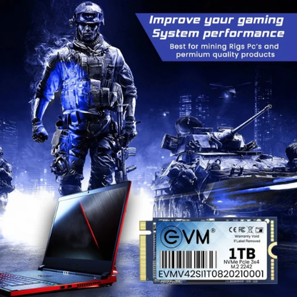 1TB M.2 2242 PCIe Gen 3×4 NVMe 2242 SSD EVM (1-Cut) – 2100MB/s Read | 1900MB/s Write | 3D TLC NAND | Ultra-Compact High-Speed Drive