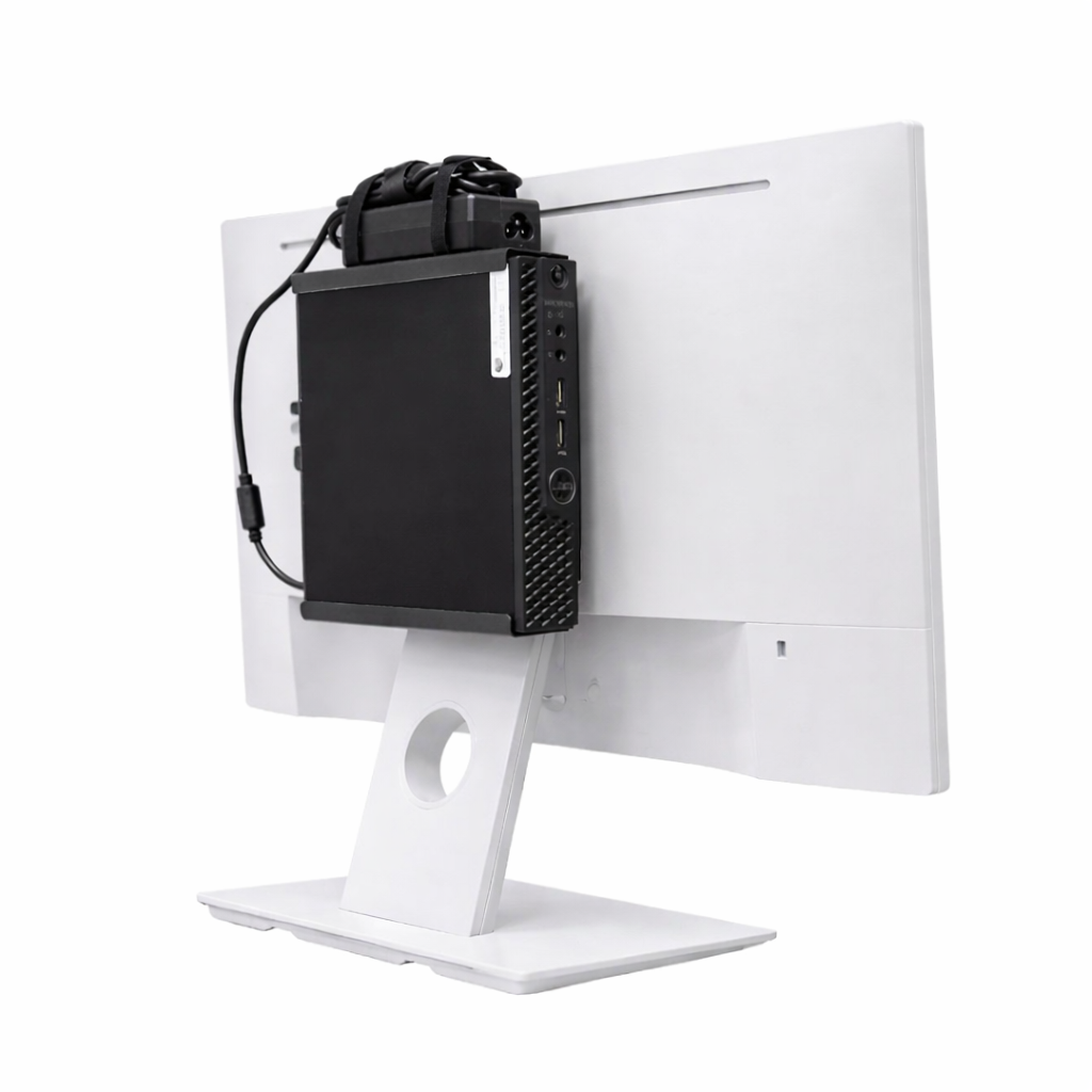 Universal VESA Mount Bracket with adapter holding cable tie for Dell, HP and Lenovo mini PCs