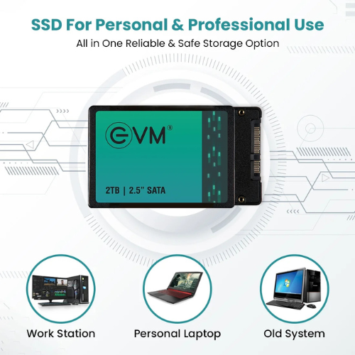 2TB 2.5" SATA III Internal Solid State Drive (SSD) EVM – 550 MB/s Read | 500 MB/s Write | 3D NAND | Ultra-Fast & Reliable Storage