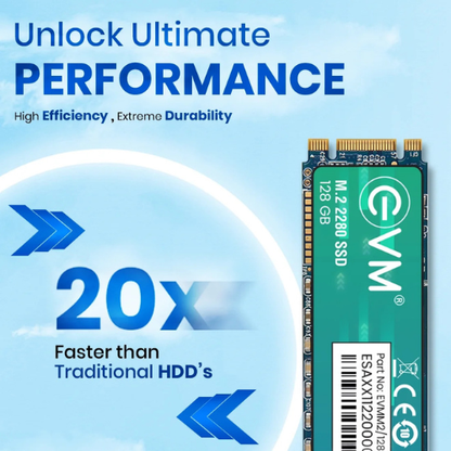 128GB M.2 2280 SATA III Internal Solid State Drive (SSD) EVM (2-Cut) – 550MB/s Read | 500MB/s Write | 3D NAND | Compact High-Speed Storage