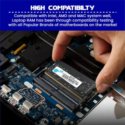 8GB DDR4 Laptop RAM 3200MHz EVM  – High-Performance Memory for Faster Multitasking | Perfect for Gaming, Office & Everyday Use | 10 Years Warranty (EVMT8G3200S88P)