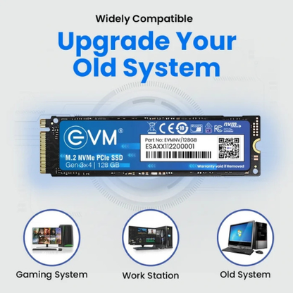 128GB M.2 2280 NVMe PCIe Gen 3×4 EVM SSD (1-Cut) | Up to 1800MB/s Read & 700MB/s Write | 3D TLC NAND | Ultra-Compact High-Speed Storage