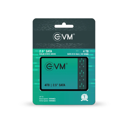 4TB 2.5" SATA III Internal Solid State Drive (SSD) EVM – 550MB/s Read | 500MB/s Write | 3D NAND | Ultra-Large High-Speed Storage