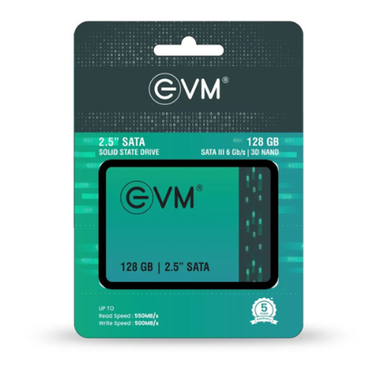 EVM 128GB 2.5" SATA III Internal Solid State Drive (SSD) – 550MB/s Read | 500MB/s Write | 3D NAND | High-Speed Reliable Storage