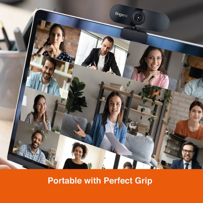 FINGERS 720 Hi-Res HD Webcam with 720p Wide Angle Lens & Built-in Microphone for PC, Desktop & Laptop – HD Video Calling & Recording (1280 × 720 Pixels)