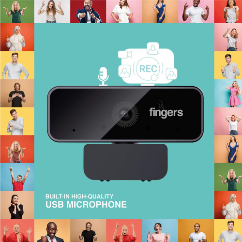FINGERS 1080 Hi-Res Full HD Webcam with 1080p Wide-Angle Lens & Built ...
