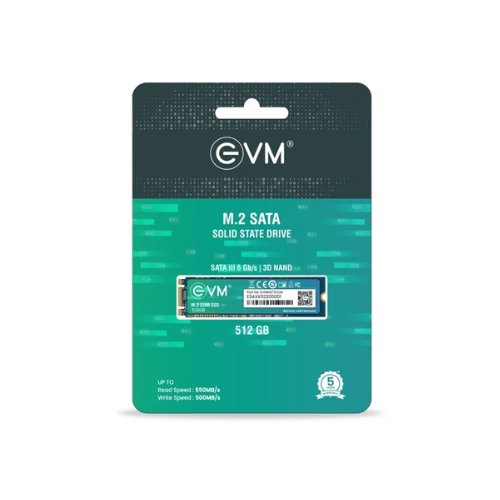 512GB M.2 2280 SATA III Internal Solid State Drive (SSD) EVM (2-Cut) – 550MB/s Read | 500MB/s Write | 3D NAND | High-Speed Compact Storage