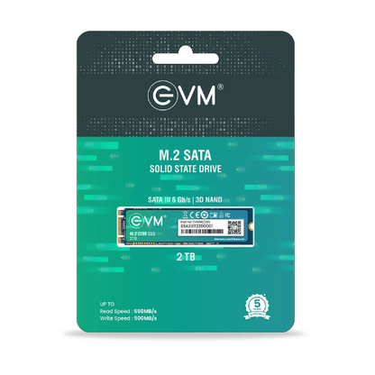2TB M.2 2280 SATA III Internal Solid State Drive (SSD) EVM (2-Cut) – 550MB/s Read | 500MB/s Write | 3D NAND | Ultra-Large High-Speed Storage