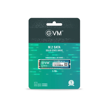 1TB M.2 2280 SATA III Internal Solid State Drive (SSD) EVM (2-Cut) – 550MB/s Read | 500MB/s Write | 3D NAND | High-Performance Compact Storage