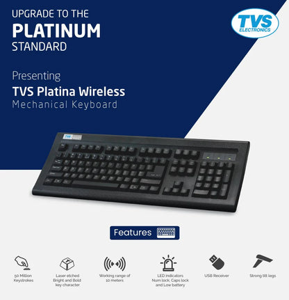 TVS Electronics Gold Prime Mechanical Wired Keyboard | Dustproof Mechanical Key Switches | 50 Million Keystrokes | 1.5M USB Cable | USB Gold Keyboard (Black)