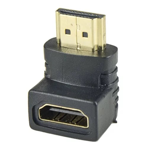 Ranz HDMI 90° L-Shape Male to Female Connector | HDMI Extension Adapter Coupler (Black)
