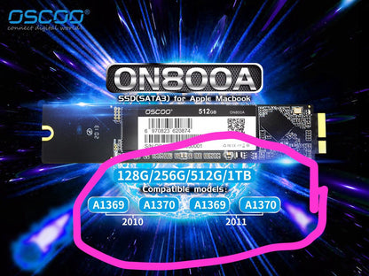 256GB Apple SSD SATA3 Oscoo ON800A (1-Cut) – Internal SSD for MacBook Air