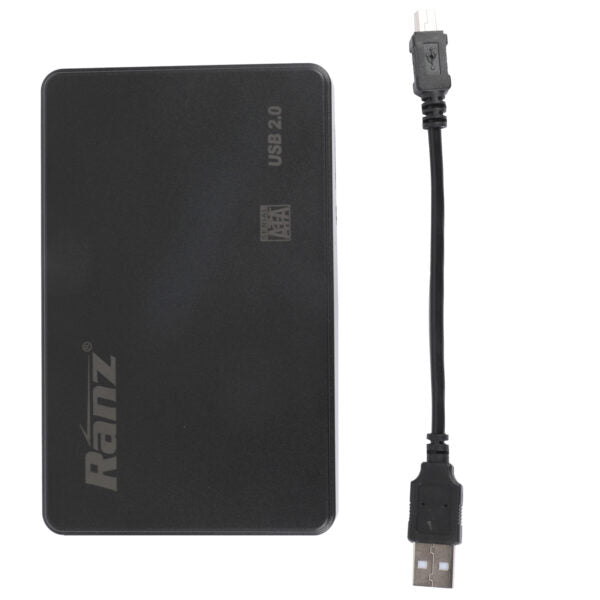 Ranz Rapido-2.0 | 2.5 Inch SATA Laptop HDD/SSD Casing | USB 2.0 External Enclosure | Portable Pocket Design