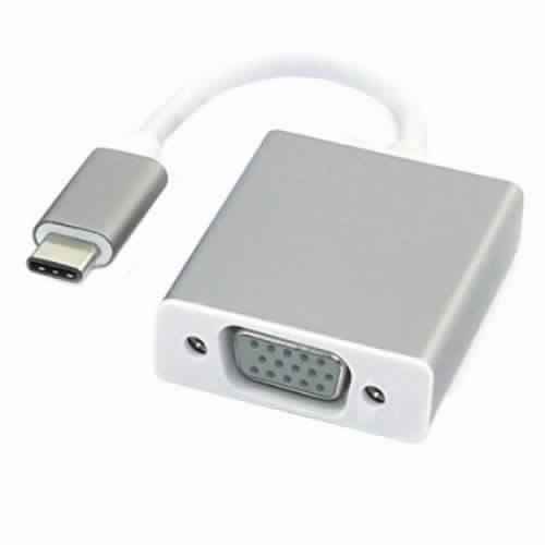 Ranz USB Type-C to VGA Adapter | 1080p Full HD Converter | Compact Aluminum Design | Plug & Play