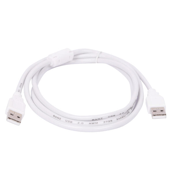 Ranz USB 2.0 Male to Male Cable 1.5 Meter | High-Speed Data Transfer | White Flexible Cable