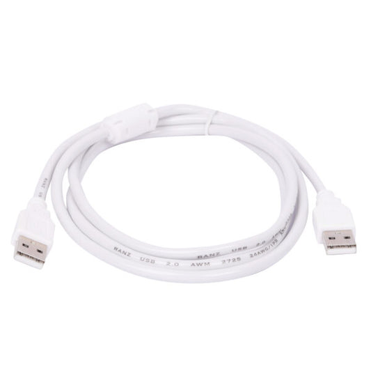 Ranz USB 2.0 Male to Male Cable 1.5 Meter | High-Speed Data Transfer | White Flexible Cable