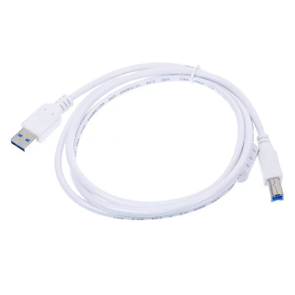 Ranz USB 2.0 Printer Cable | Type A Male to Type B Male | High-Speed 480 Mbps | White Flexible Cable