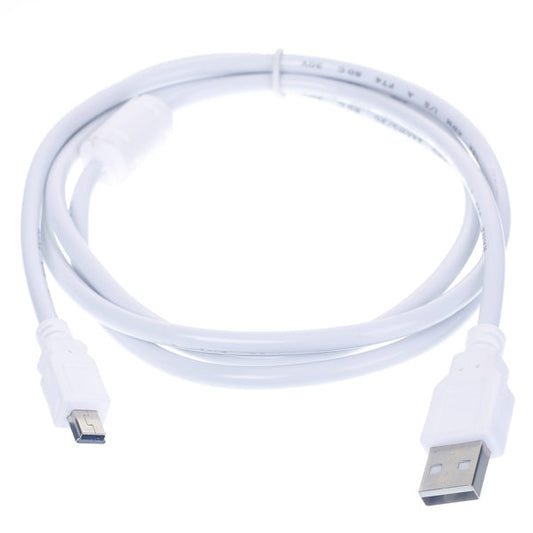 Ranz USB to Mini USB Cable 1.5 Meter | USB 2.0 Male to Mini 5 Pin | High-Speed White Cable