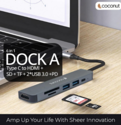 6 in 1 Dock A - Type C Multiport Hub Coconut