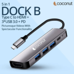 5 in 1 Dock B - Type C Multiport Hub Coconut